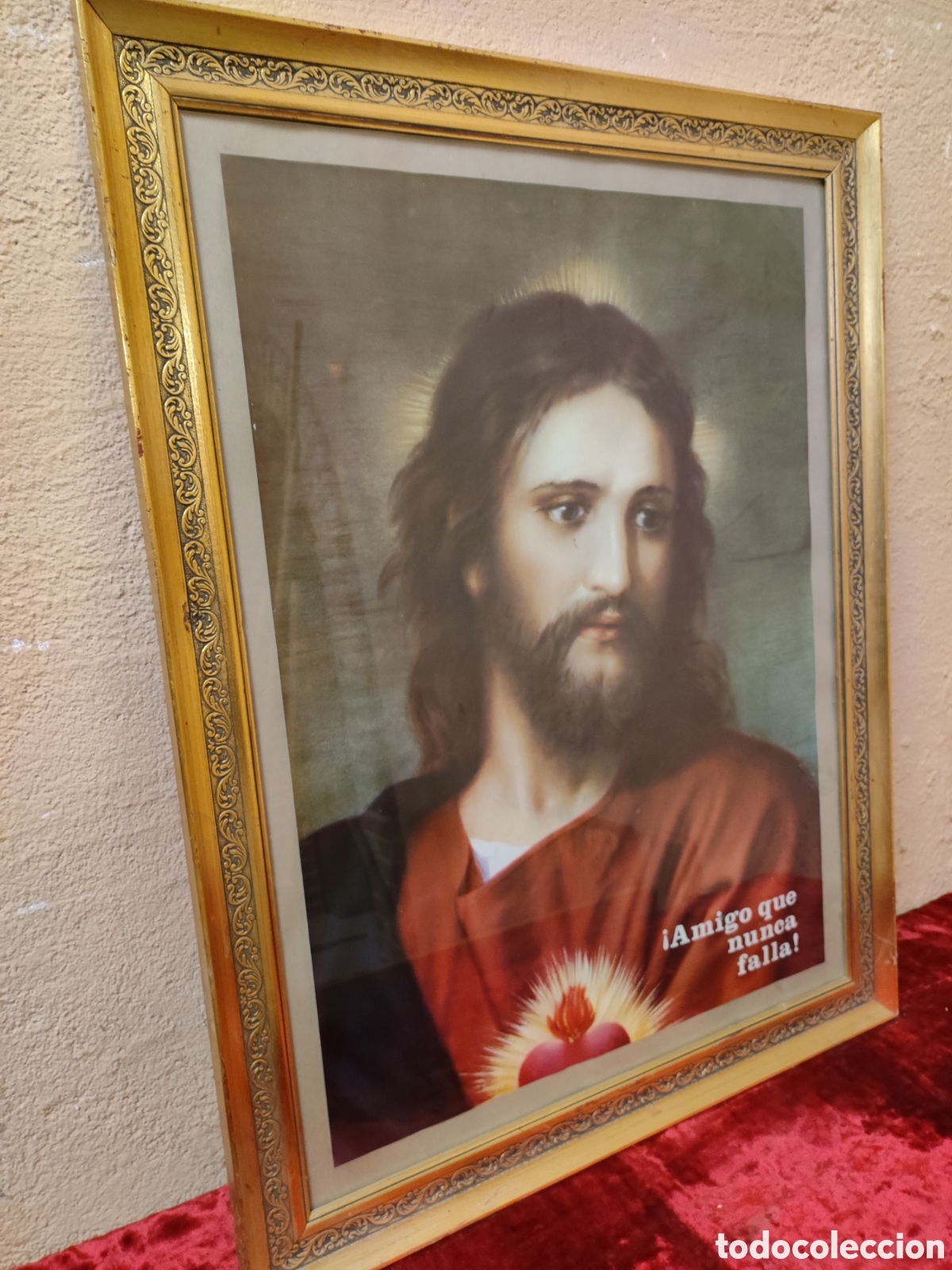 Arte: Estampa enmarcada coraz&oacute;n de Jes&uacute;s - Foto 3