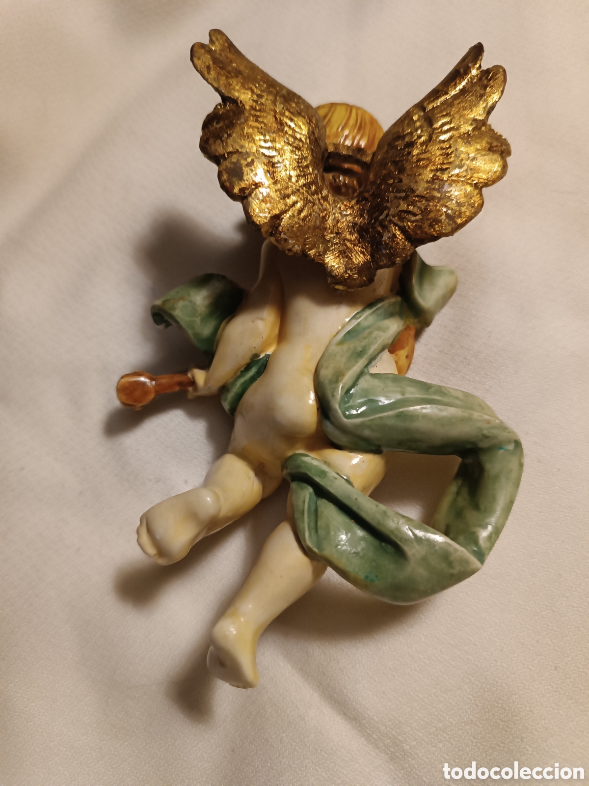 Arte: &Aacute;ngel de marmolina con laud - Foto 3