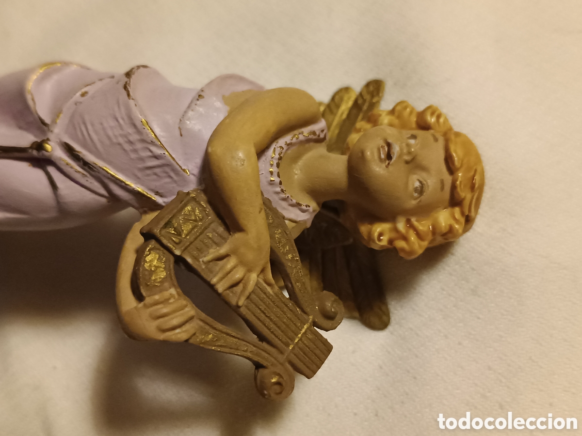 Arte: &Aacute;ngel de marmolina con arpa - Foto 2