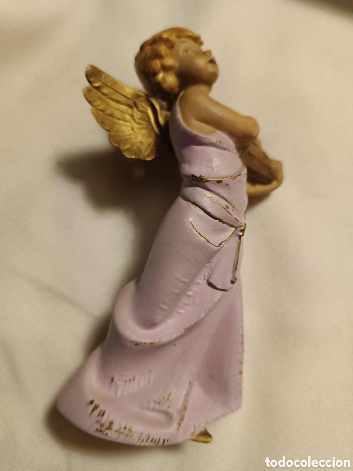 Arte: &Aacute;ngel de marmolina con arpa - Foto 3