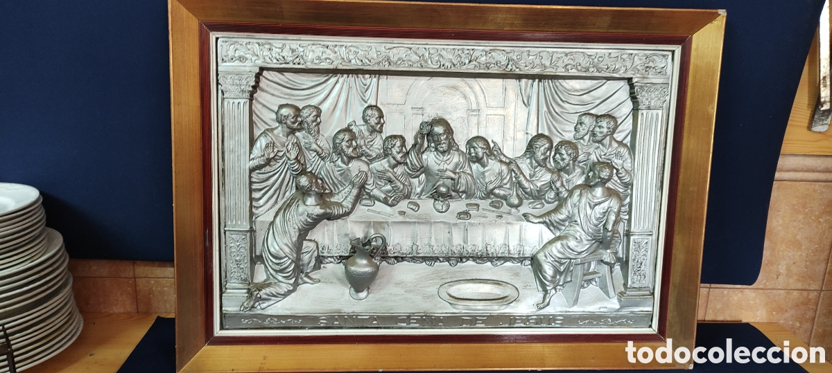 Arte: CUADRO LA &Uacute;LTIMA CENA DE LATON REPUJADO - Foto 3