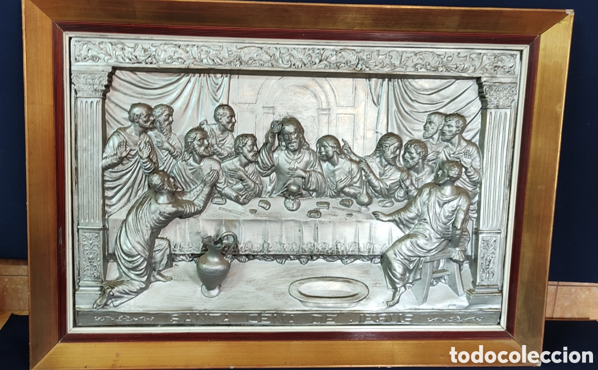 Arte: CUADRO LA &Uacute;LTIMA CENA DE LATON REPUJADO - Foto 1