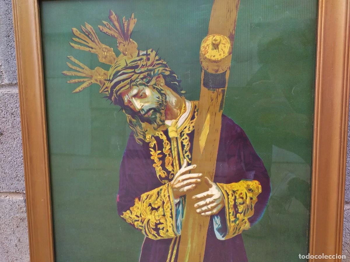 Arte: Cuadro Cristo del Gran Poder estilo Pop Art 58x46. Cuadro antiguo Jes&uacute;s del Gran Poder. - Foto 2