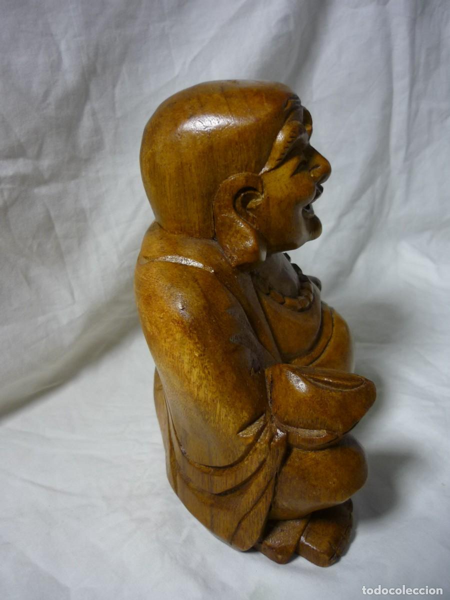 Arte: Talla en madera de buda sonriente - Foto 5