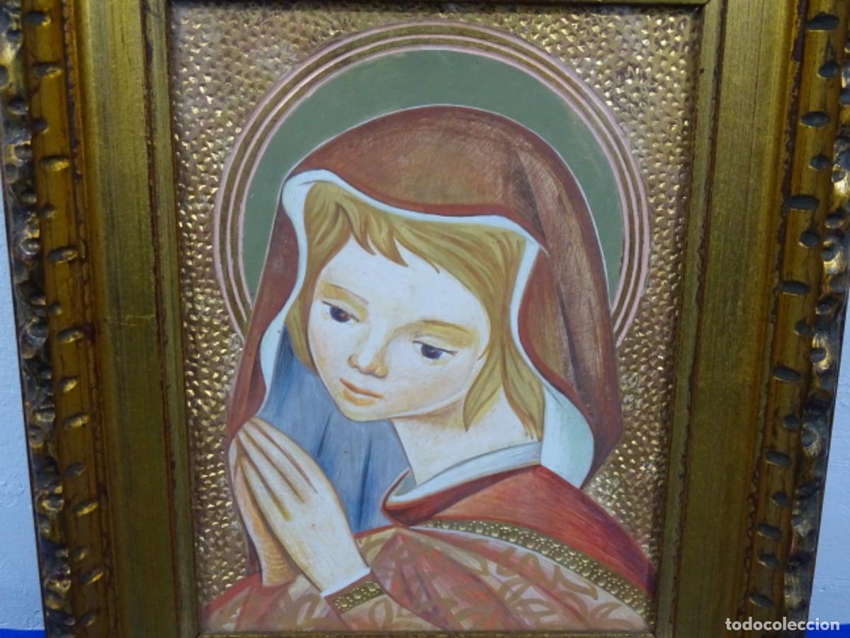 Arte: TECNICA MIXTA SOBRE TABLA ANONIMO. VIRGEN. - Foto 2