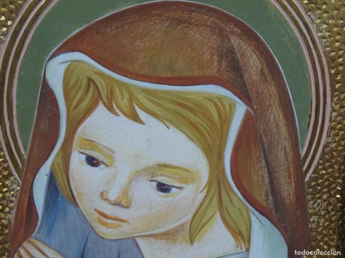 Arte: TECNICA MIXTA SOBRE TABLA ANONIMO. VIRGEN. - Foto 3