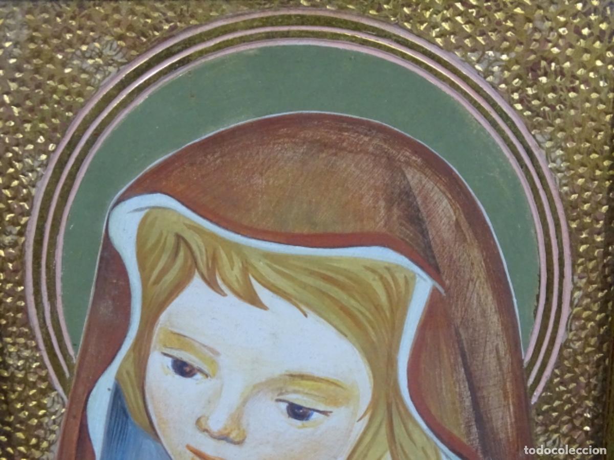 Arte: TECNICA MIXTA SOBRE TABLA ANONIMO. VIRGEN. - Foto 5
