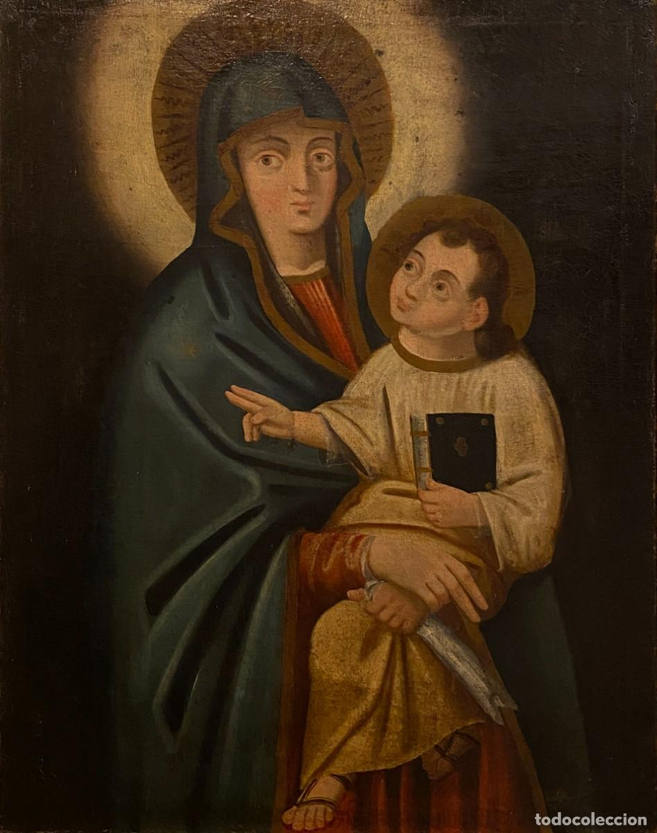 Arte: ANTIGUA VIRGEN DEL POPULO, 102X82 CMS - Foto 2