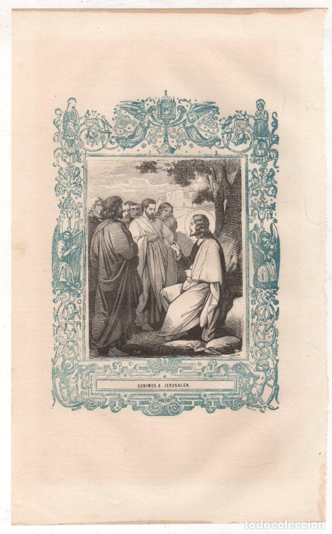 Arte: LITOGRAFIA RELIGIOSA SUBIMOS A JERUSALEN. SIGLO XIX - Foto 1