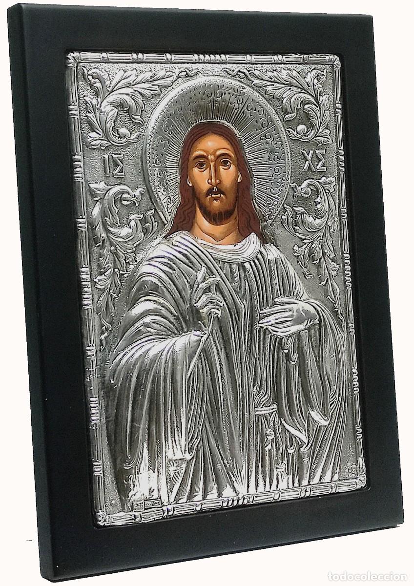 Arte: Icono de plata Cristo - Foto 2