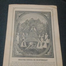 Arte: GOZO GOIGS 1898 VIRGEN NUESTRA SEÑARA DE MONTSERRAT MANRESA BARCELONA IMP. ROCA - RELIGION