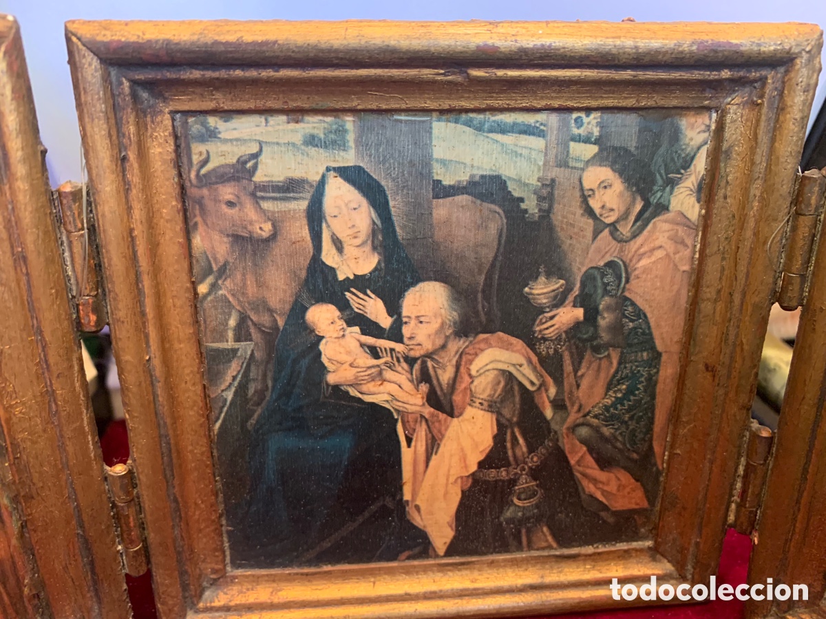 Arte: Retablo triptico en madera - Foto 3