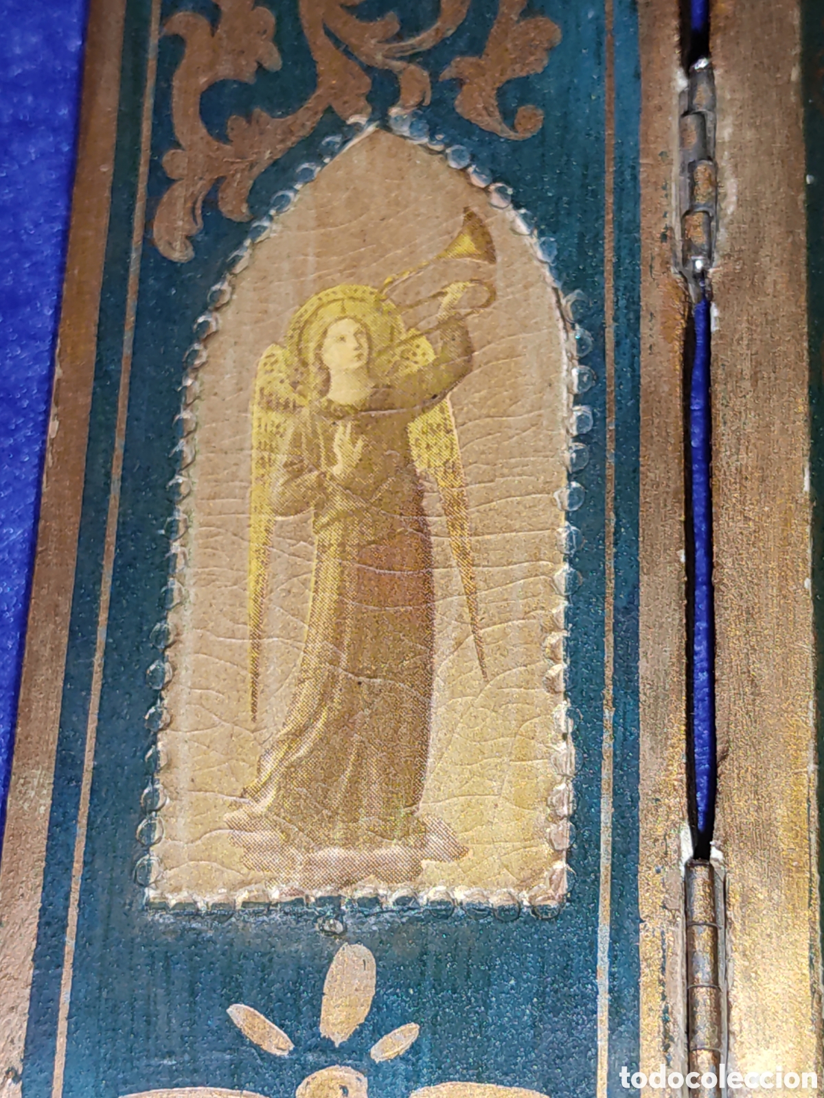 Arte: Tr&iacute;ptico de la virgen y el ni&ntilde;o Jesus de madera. - Foto 7