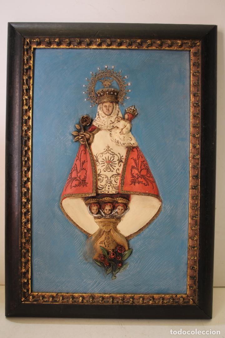 Arte: virgen de covadonga cuadro relieve - Foto 1