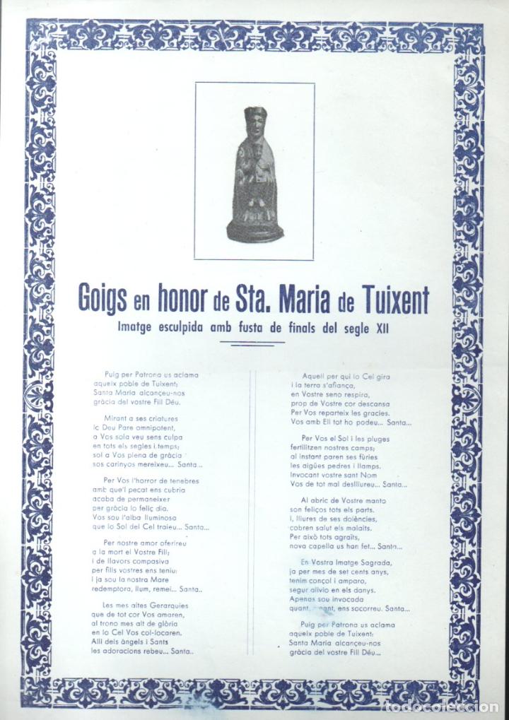 Arte: GOIGS DE STA. MARIA DEL TUIXENT - Foto 1