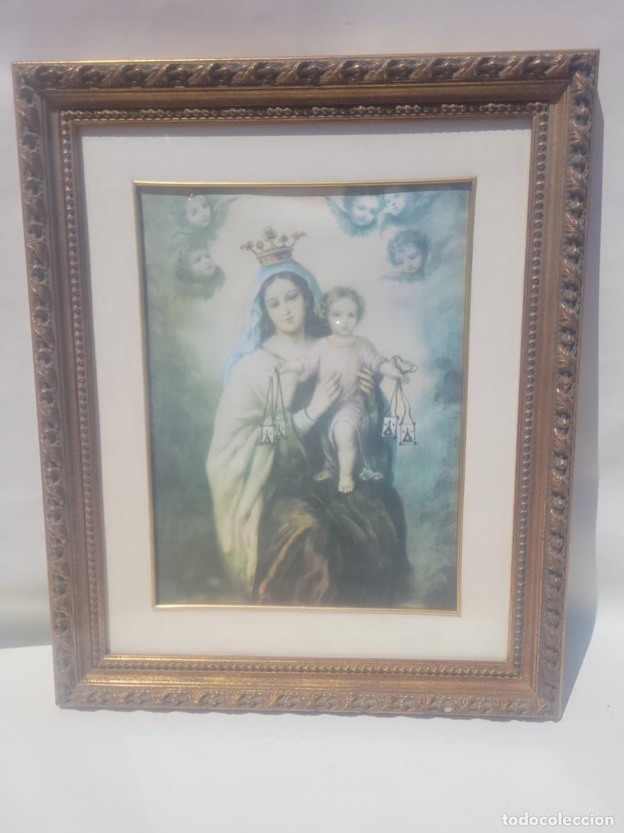 Arte: CUADRO VIRGEN DEL CARMEN,marco de madera - Foto 1