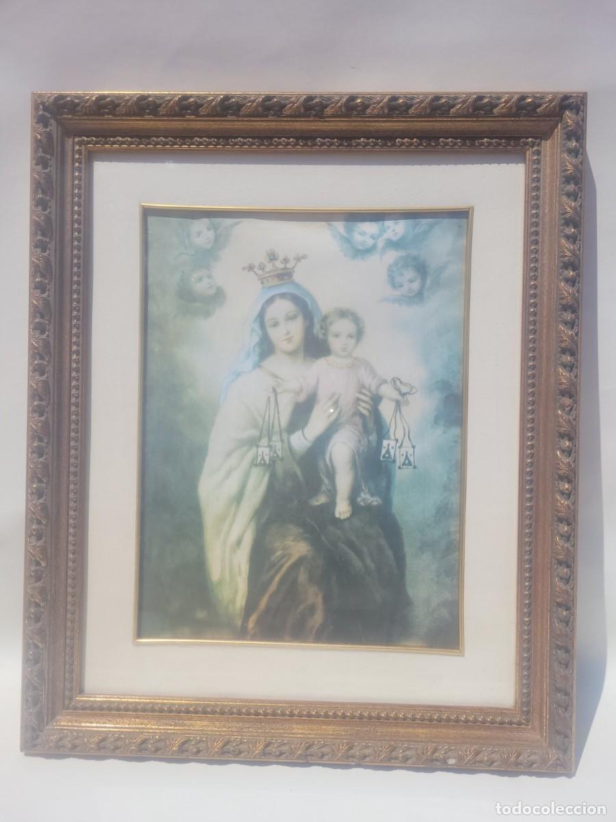 Arte: CUADRO VIRGEN DEL CARMEN,marco de madera - Foto 2