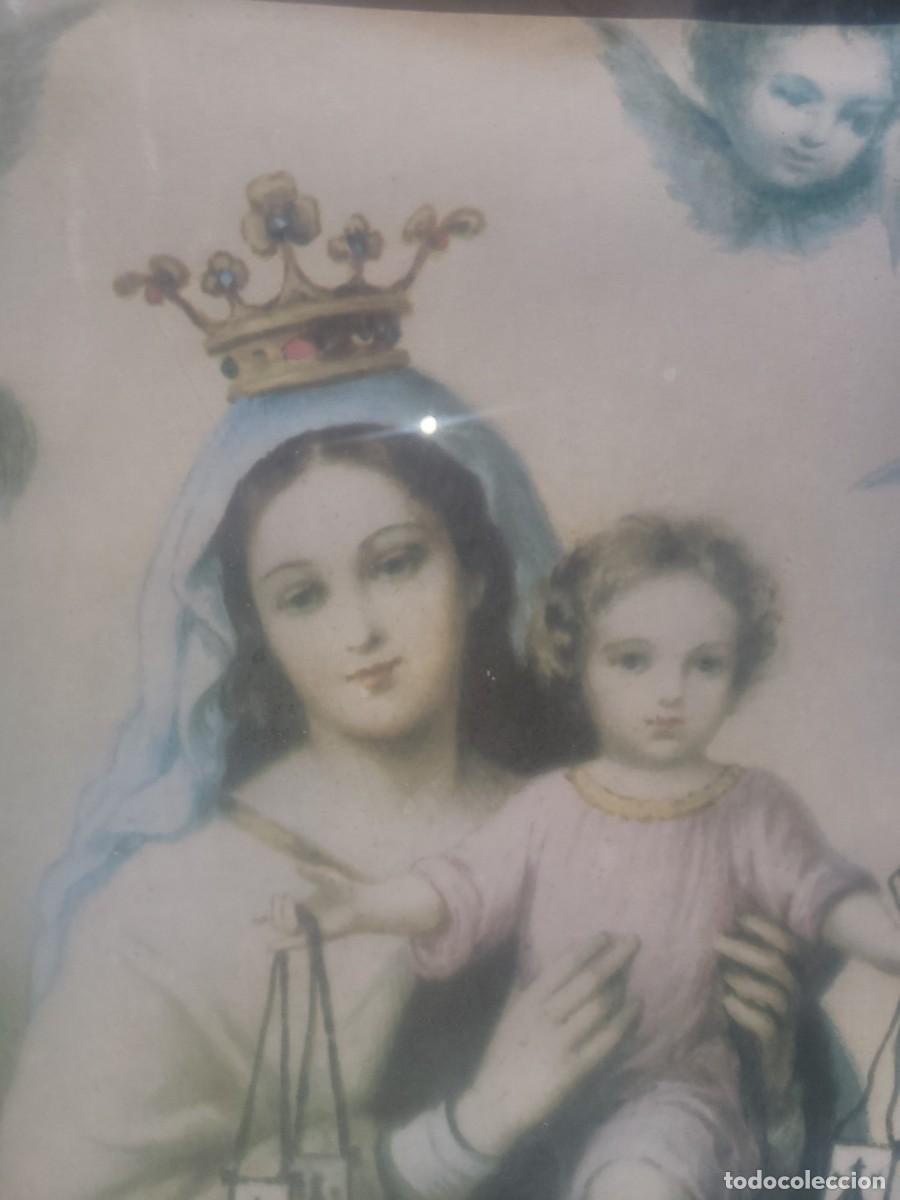 Arte: CUADRO VIRGEN DEL CARMEN,marco de madera - Foto 4