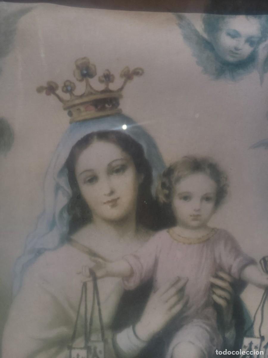 Arte: CUADRO VIRGEN DEL CARMEN,marco de madera - Foto 5