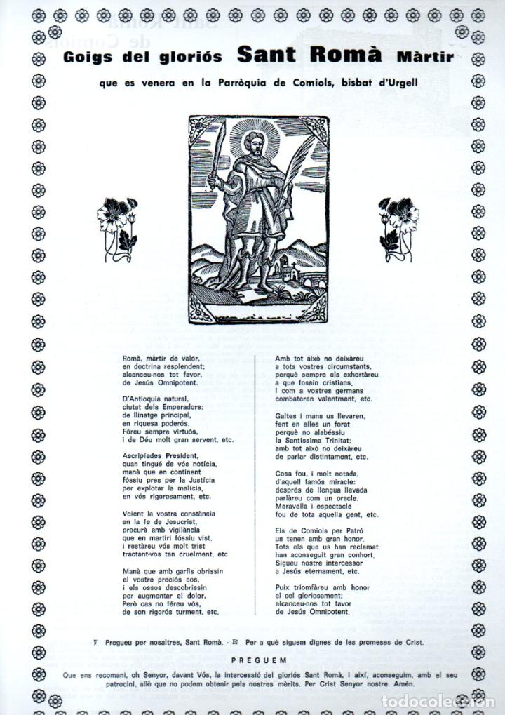 Arte: GOIGS DE SANT ROM&Agrave; - COMIOLS (1972) - Foto 1