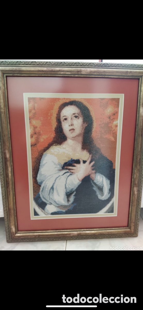Arte: Cuadro punto de cruz inmaculada Concepci&oacute;n - Foto 1