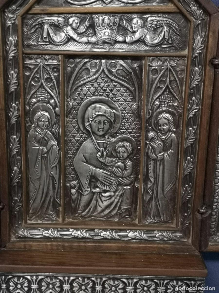 Arte: TRIPTICO RELIGIOSO EN PLATA - Foto 5