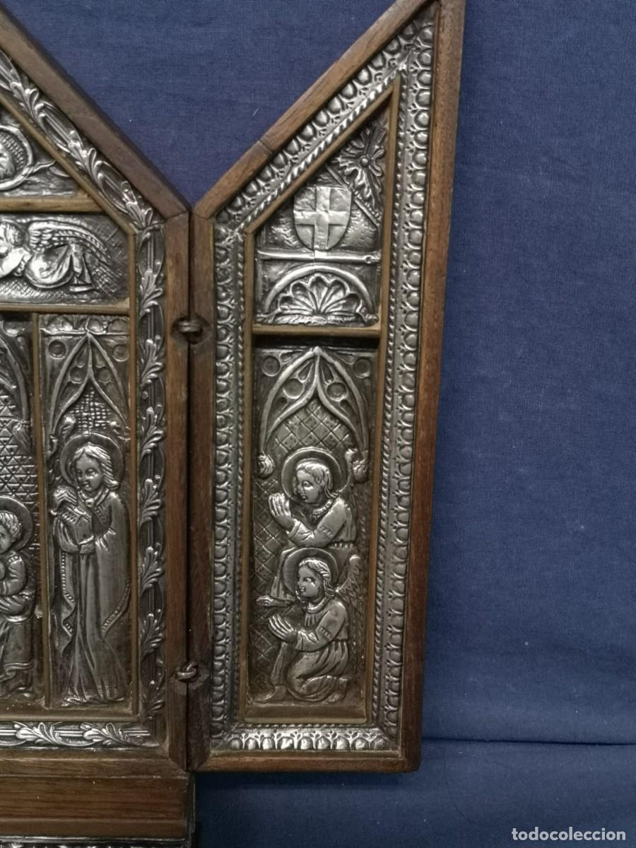 Arte: TRIPTICO RELIGIOSO EN PLATA - Foto 7