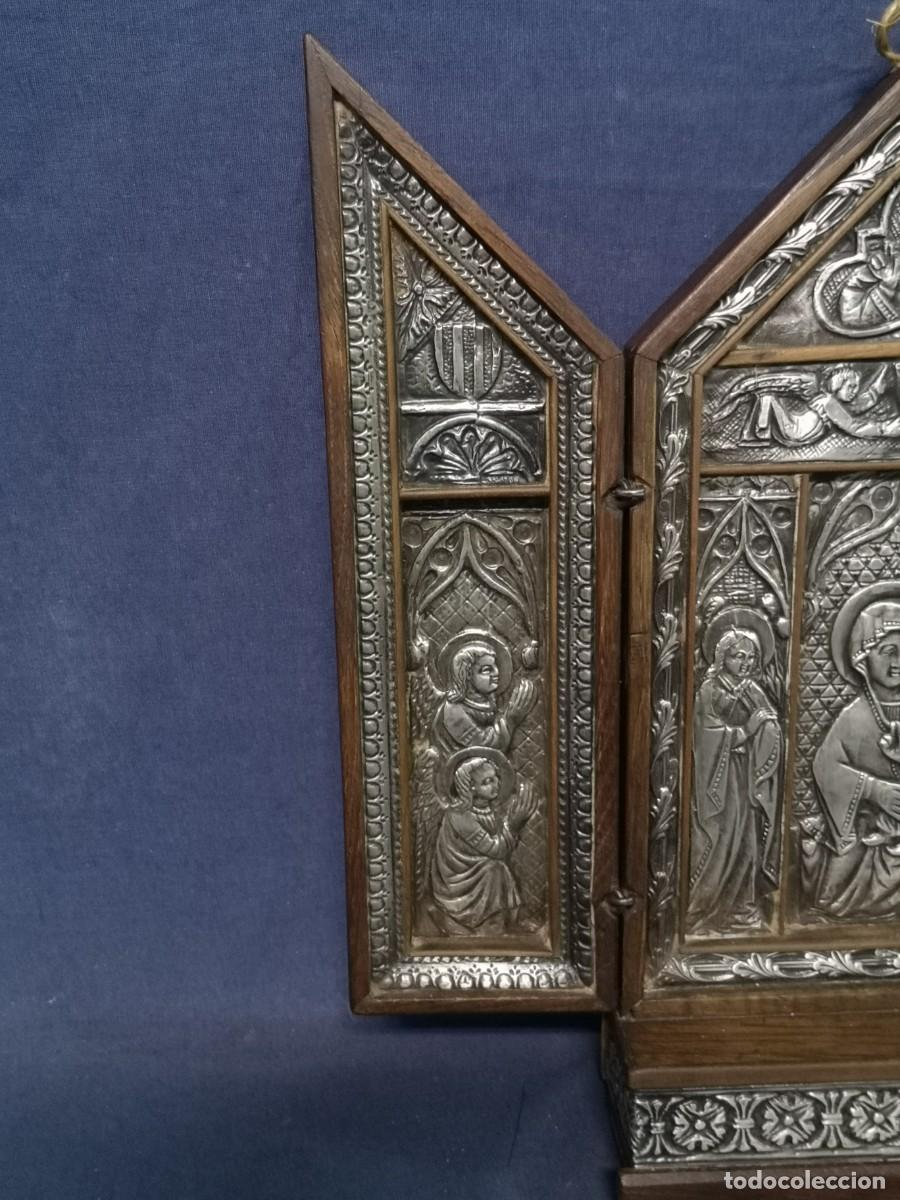 Arte: TRIPTICO RELIGIOSO EN PLATA - Foto 9