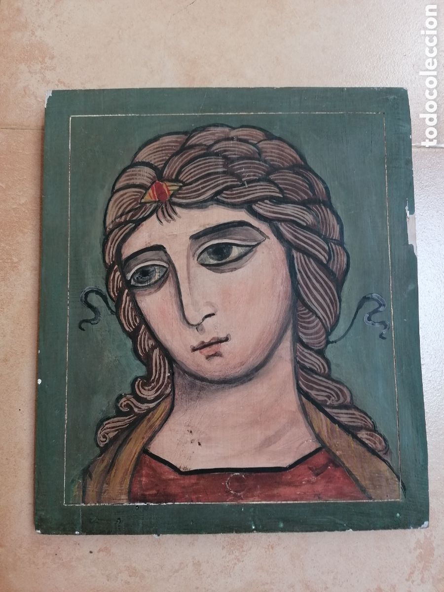 Arte: Icono pintado a mano sobre tabla - Foto 1