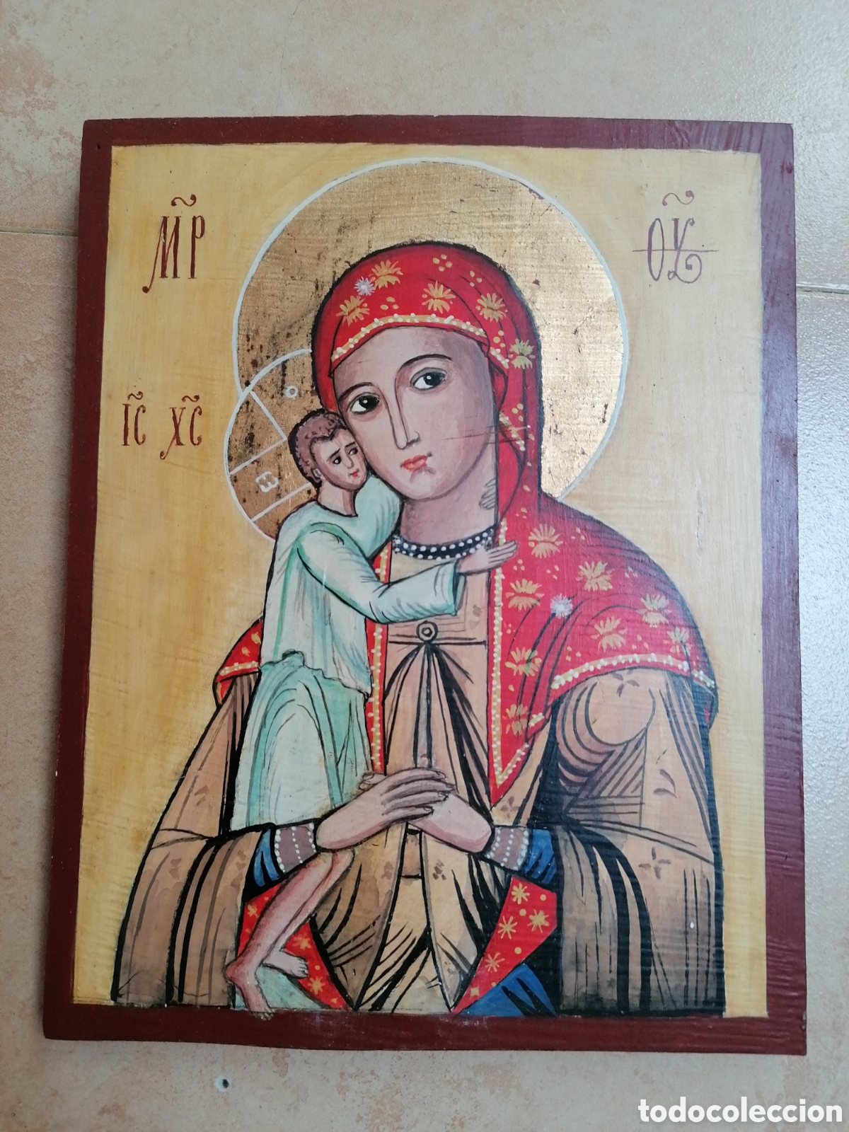 Arte: Icono pintado a mano sobre tabla - Foto 1