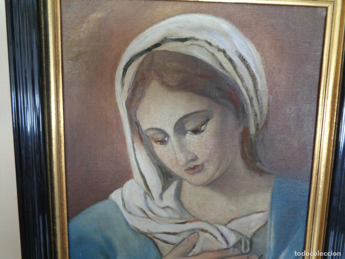 Arte: CUADRO DE LA VIRGEN MARIA PINTADO AL OLEO - Foto 2