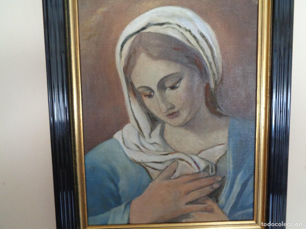 Arte: CUADRO DE LA VIRGEN MARIA PINTADO AL OLEO - Foto 3