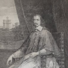Arte: LAMINA/LITHOGRAFIA DEL CARDENAL MAZARIN (1602 - 1661) - SIGLO 19° - MUY DECORATIVO