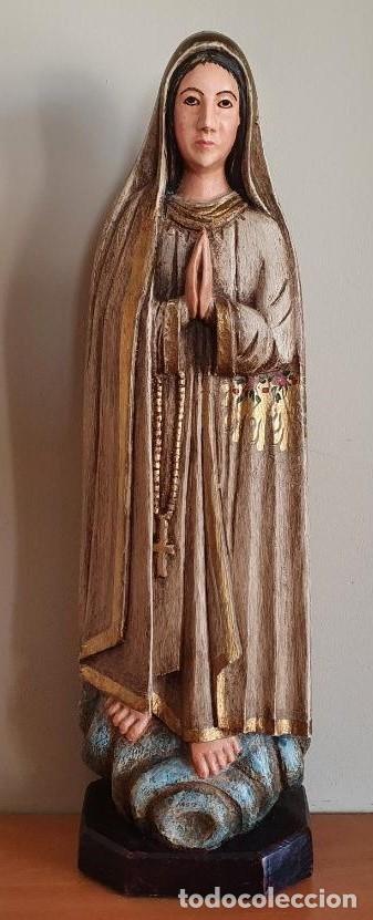 Arte: VIRGEN TALLADA EN MADERA Y POLICROMADA DE AUTOR - Foto 9