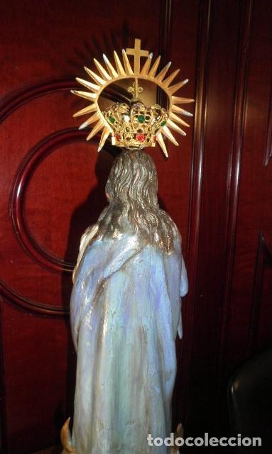 Arte: VIRGEN INMACULADA EN MADERA MACIZA. POSIBLEMENTE BARROCA - Foto 7