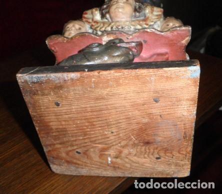 Arte: VIRGEN INMACULADA EN MADERA MACIZA. POSIBLEMENTE BARROCA - Foto 10