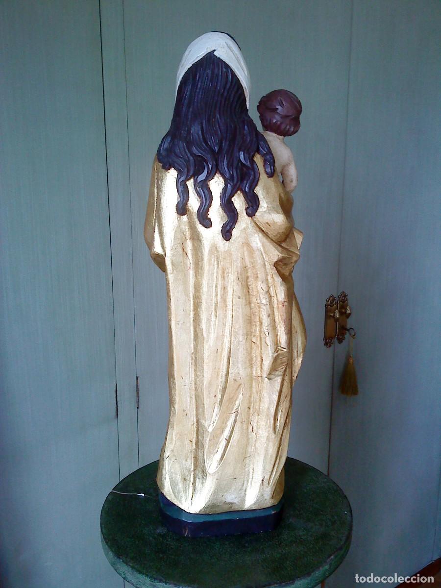 Arte: VIRGEN DE MADERA CON EL NI&Ntilde;O DE ESTILO G&Oacute;TICO - Foto 5