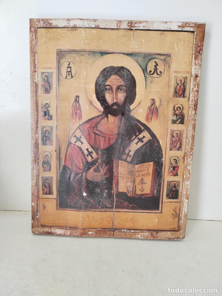 Arte: icono en madera y lamina - Foto 1