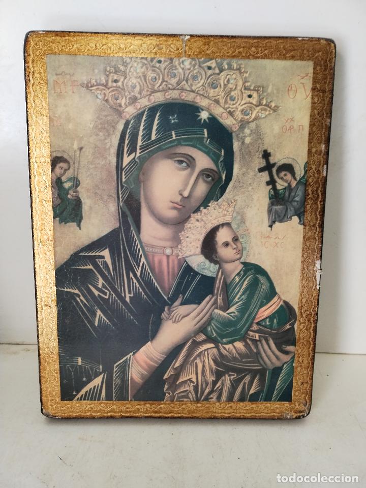 Arte: icono en madera y lamina - Foto 1