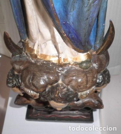 Arte: VIRGEN INMACULADA EN MADERA MACIZA. POSIBLEMENTE BARROCA - Foto 12