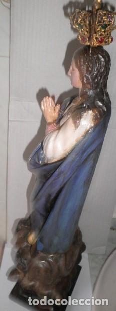 Arte: VIRGEN INMACULADA EN MADERA MACIZA. POSIBLEMENTE BARROCA - Foto 13