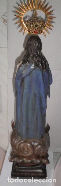 Arte: VIRGEN INMACULADA EN MADERA MACIZA. POSIBLEMENTE BARROCA - Foto 14