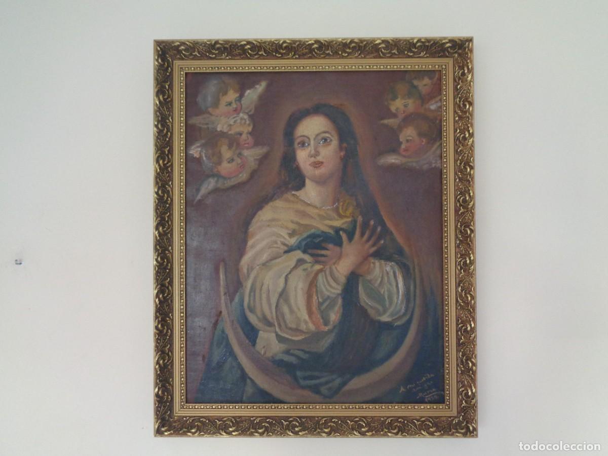 Arte: CUADRO DE LA INMACULADA PINTADO AL OLEO - Foto 1