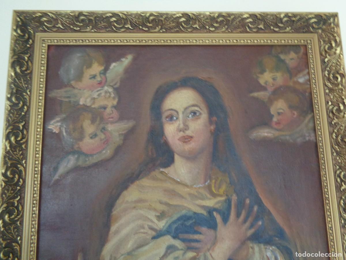 Arte: CUADRO DE LA INMACULADA PINTADO AL OLEO - Foto 3