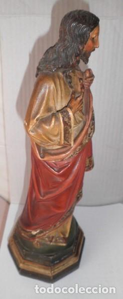 Arte: SAGRADO CORAZ&Oacute;N DE JES&Uacute;S EN MADERA - Foto 5