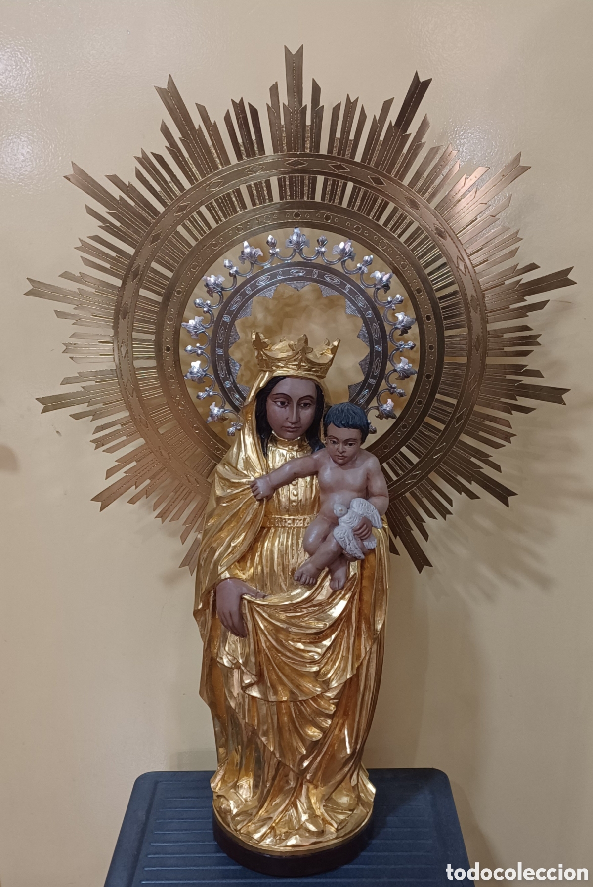 Arte: VIRGEN DEL PILAR MADERA 50CM - Foto 1