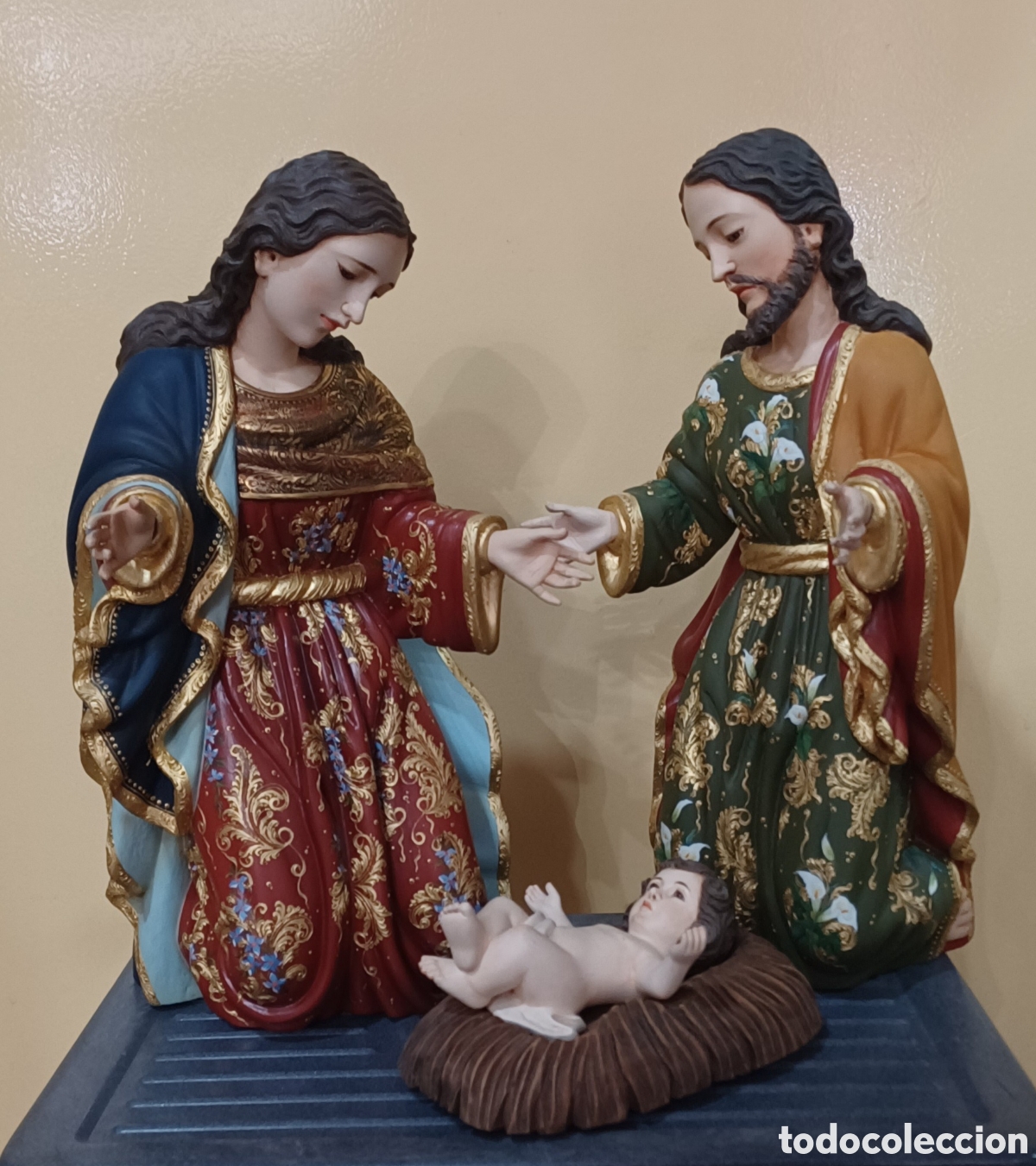 Arte: NACIMIENTO 40CM COLONIAL MADERA - Foto 1