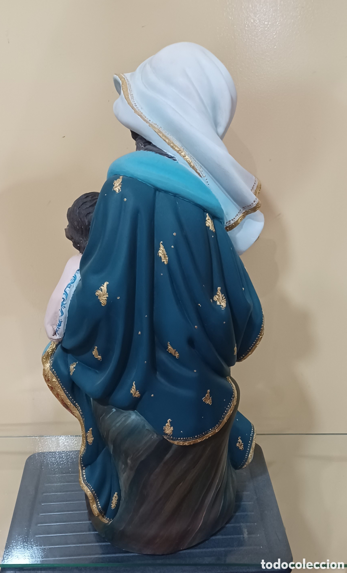 Arte: VIRGEN CON NI&Ntilde;O SENTADA 60CM MADERA - Foto 4