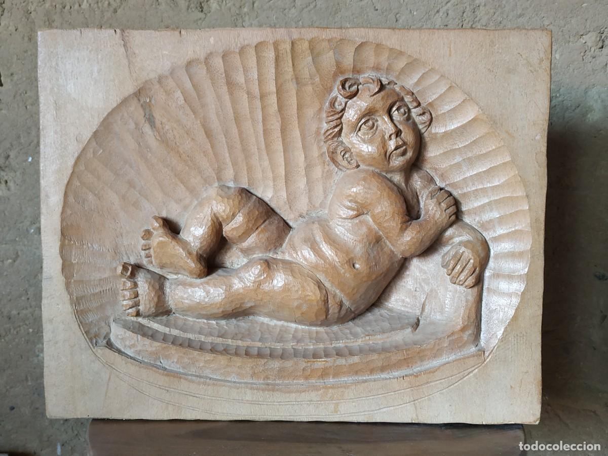 Arte: Talla de madera ni&ntilde;o Jes&uacute;s - Foto 1