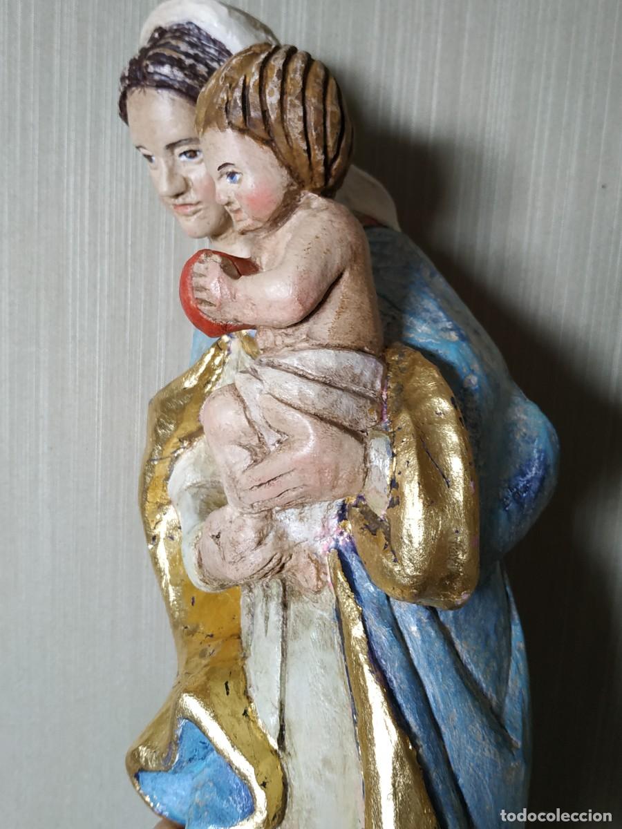 Arte: VIRGEN MAR&Iacute;A EN TALLA DE MADERA - Foto 2